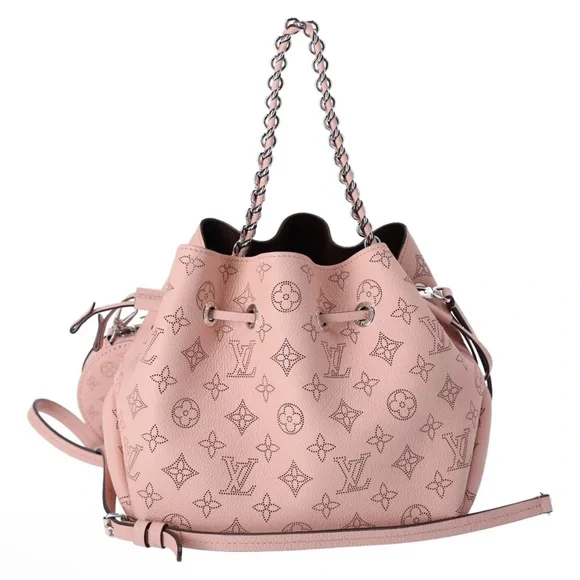 Louis Vuitton Bella Mahina Calf Leather Magnolia Pink Bucket Shoulder Bag M57068 - Picture 5 of 15